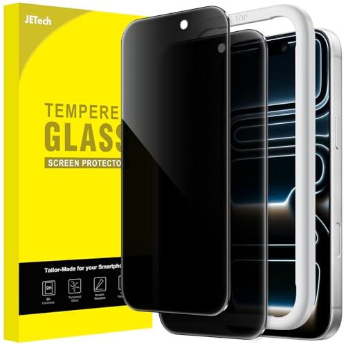 JETech Sichtschutz für iPhone 17 Pro 6,3 Zoll, Anti-Spy Gehärtete Glas Schutzfolie mit Einfachem Installationswerkzeug, 2 Stück
