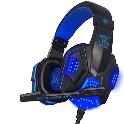 Retoo Gaming Headset Kabelgebunden mit Mikrofon LED 2 m für PC PS4 Laptop
