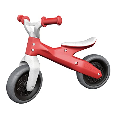 Chicco Balance Bike Eco Plastic, rot, Laufrad für Kinder von 18 Monaten bis 3 Jahren (bis zu 25 kg), Laufrad ohne Pedale, Ergonomischer Lenker und Sattel, Anti-Pannen-Räder, 80% Recycelter Kunststoff