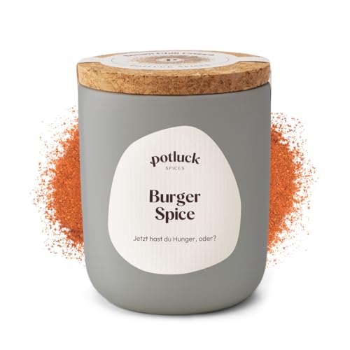 Potluck | Burger Spice | Würzmischung im Keramiktopf | 100g | Vegan, glutenfrei und mit natürlichen Inhaltsstoffen