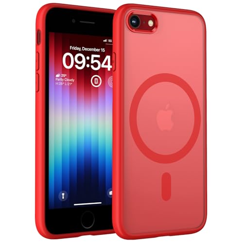 TOCOL für iPhone SE 3/2 Hülle, iPhone 8/7, Kompatibel mit MagSafe, Rot