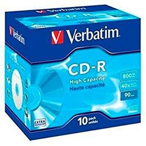 Verbatim CD-R High Capacity 800MB - 40-fache Brenngeschwindigkeit - CD-Rohlinge - 10 Stück Jewel Case