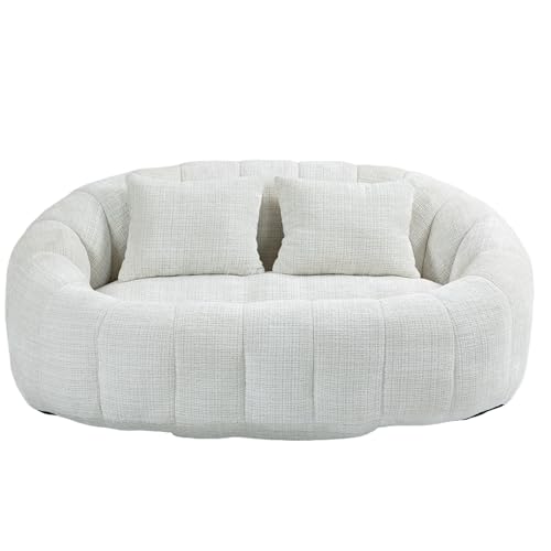 Hochlehn-Bean Bag Sofa Lounger – Strapazierfähiger Comfort Bean Bag Chair/Couch mit hohem Rücken, Indoor & Outdoor Soft Lounge Chair für Erwachsene & Jugendliche (Beige)