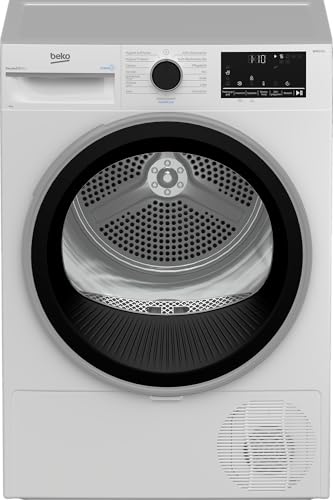 Beko B5T68219 Wäschetrockner, 8 kg, Frontlader Wärmepumpentrockner, 15 Programme, Kondenstrockner, Säulenfähig, Aquawave Schontrommel, Weiß