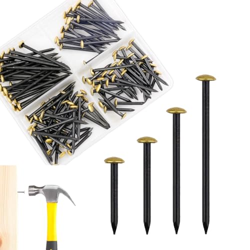 120 Stk Bildernägel Set (20/25/30/40 mm) –Rostfreie Stahlnägel für bilder – Für Beton, Ziegel, Holz & Putz – Ohne Bohren, schont die Wand – Mit praktischer 4-Fach-Box