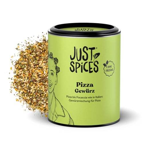 Just Spices Pizza Gewürz I Streue italienischen Geschmack auf Pizzen bis Focaccia I Gewürzdose, 43 g