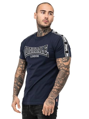 Lonsdale Herren T-Shirt Normale Passform VEMENTRY L, Navy/Black/White