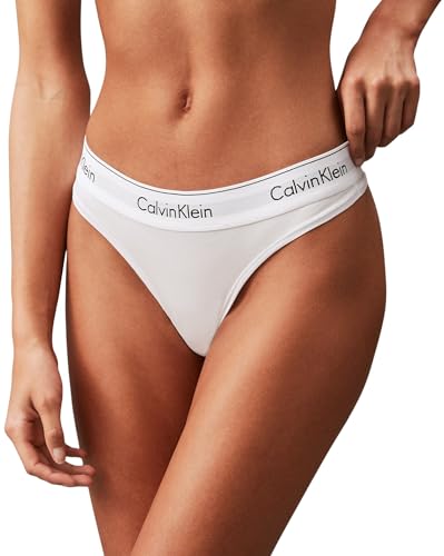 Calvin Klein Damen String Thong Unterwäsche, Weiß (White), S