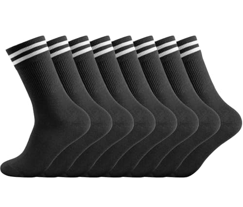 Smart Sir Socken Herren Damen Sportsocken 4/8 paar Tennissocken Weiß Lange Baumwollsocken weiss Laufsocken Arbeitssocken Schwarz
