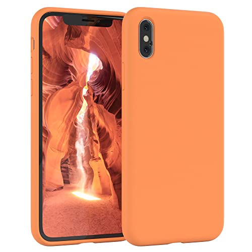 EAZY CASE Premium Silikon Handyhülle kompatibel mit iPhone XS Max Slimcover mit Kameraschutz und Innenfutter, Silikonhülle, Schutzhülle, Bumper, Handy Case, Hülle, Softcase, Hell Orange