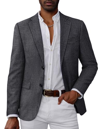 PJ PAUL JONES Sakko Herren Sportlich 2 Knöpfe Businnes Leichte Blazer Sommer Regular Fit Anthrazit M