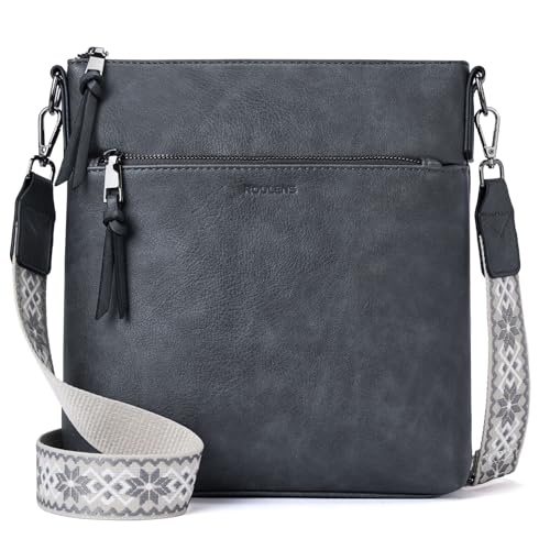 Roulens Mittel Damen Umhängetaschen, Leicht Damen Schultertasche aus Veganes Leder, Crossbody Bags für Frauen mit Verstellbar Abnehmbar Breiter Gurt