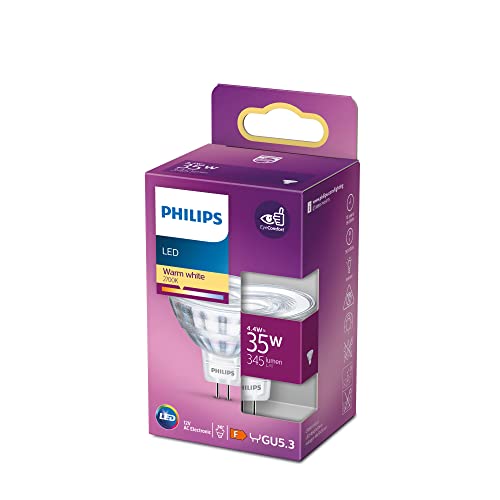 Philips LED GU5.3 Lampe, 4.4 W, Reflektor, silber, 36° drehbar, warmweiß