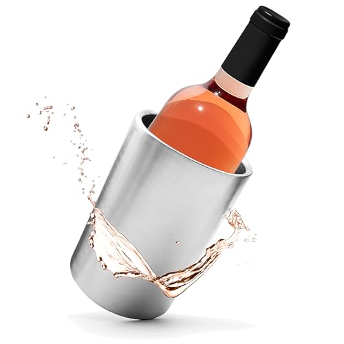 BigDean Weinkühler aus doppelwandigem Edelstahl – Flaschenkühler für Wein & Champagner – Sektkühler mit langer Kühldauer