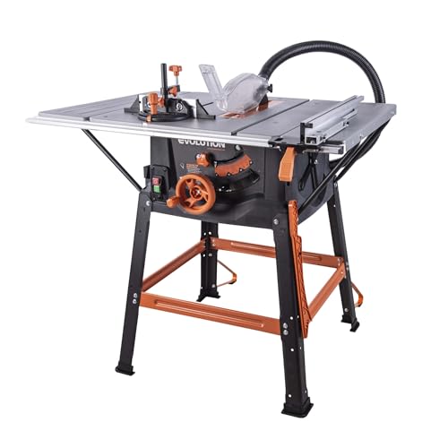 Evolution Power Tools R255MTS Tischkreissäge, Mehrzweck-Multimaterial, tragbar, schneidet Holz, Metall, Kunststoff & mehr, Tischsäge, inklusive TCT-Sägeblatt 255 mm