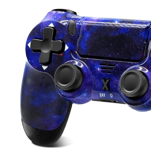 Suoxiom Wireless Controller für PS-4,Game Controller Kompatibel mit PS-4/Pro/Slim,Bluetooth Gamepad Joystick, 1000-mAh-Akku, 3,5-mm-Audiobuchse und Turbo-Funktion (BLUE)
