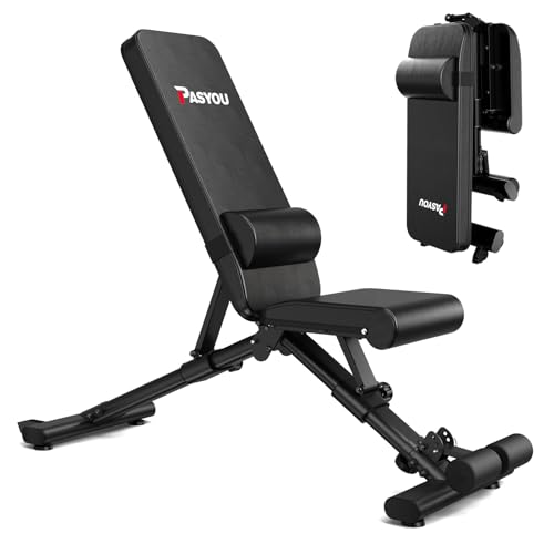 PASYOU hantelbank klappbar, Trainingsbank, 90°, Belastbar bis 400kg, PA500