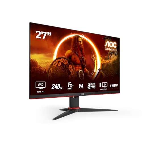 AOC Gaming 27G2ZNE - 27 Zoll Full HD Monitor, 240 Hz, 0,5 ms MPRT, FreeSync Prem. (1920x1080, HDMI 1.4, DisplayPort 1.2) schwarz/rot