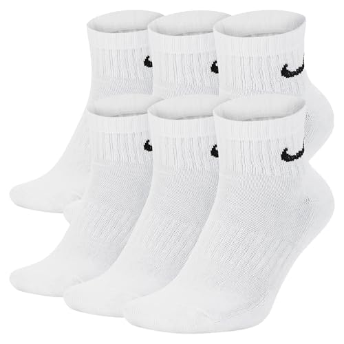 NIKE 6 X Sport Freizeit Socken Strümpfe 2X3er Pack SX7667, Farbe:Weiß, Größe:M = 38-42