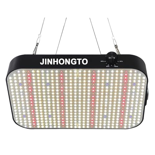 JINHONGTO 65 Watt LED Grow Lampe Dimmbar, Pflanzenlampe LED Vollspektrum, Daisy Chain Funktion, Leiser eingebauter Lüfter