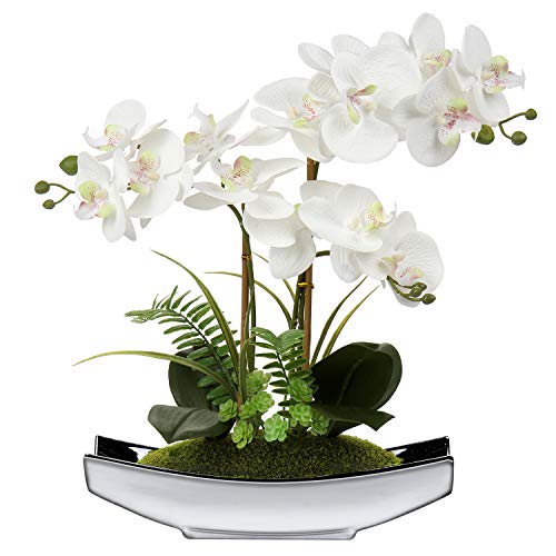Briful Kunstblumen Orchideen Künstliche Phalaenopsis Bonsai Kunstblumen wie Echt im Topf Künstliche Blumen Deko für Wohnzimmer Badezimmer Tisch Dekoration, Höhe 38CM