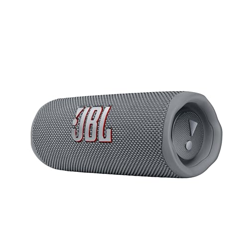 JBL Flip 6 Bluetooth Box - Grau – Wasserdichter, tragbarer Lautsprecher mit 2-Wege-Lautsprechersystem für kraftvollen Sound – Bis zu 12 Stunden kabellos Musik abspielen