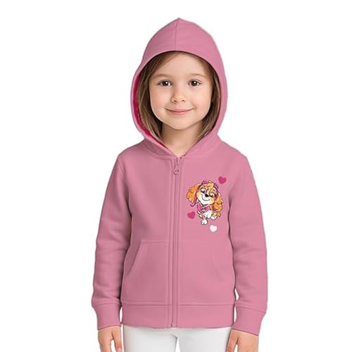 United Labels Paw Patrol Sweatjacke mit Kapuze für Mädchen, Rosa, 98-104, Kapuzenpullover mit Reißverschluss, Hoodie Kapuzenjacke für Kinder