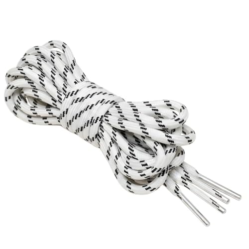 Smart Laces Schnürsenkel in Weiß und Schwarz, rund, dreifach S-Stil, flacher Schnürsenkel, idealer Ersatz für Sneaker, Sneaker für Erwachsene oder Kinder