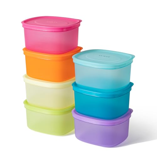ANJUKE Meal Prep Boxen, 7 Stück Wiederverwendbare Frischhaltedosen mit Deckel, Geschirrspüler, Mikrowelle und Kühlschrank Freundlich, BPA-Freie, Auslaufsicher (900ml)