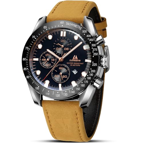 Uhren Herren Analog Quarz Uhr 30M Wasserdicht Armbanduhr Herren mit Datum Mode Casual Uhren für Männer Kein Chronograph