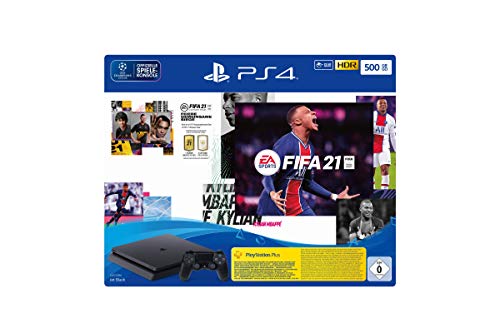 PlayStation 4 Slim Konsole - 500 GB Jet Black mit EA Sports FIFA 21 PS 4 (inkl. kostenlosem Upgrade auf PS 5)