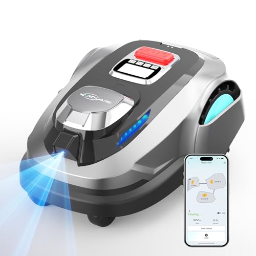 (2026 Upgrade) YARDCARE N1600 PRO Mähroboter ohne Begrenzungskabel, Empf. 1600 m² – Rasenroboter mit RTK & Vision, U-förmiges Mähmuster, Multizonen-Management, App-Steuerung und KI Hindernisvermeidung