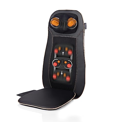 Medisana MCN Shiatsu Massagesitzauflage, Rückenmassage und Nackenmassage, Massagematte mit Wärmefunktion, 3 Intensitäten, Rückenmassagegerät mit Rotlichtfunktion, für zu Hause & das Büro