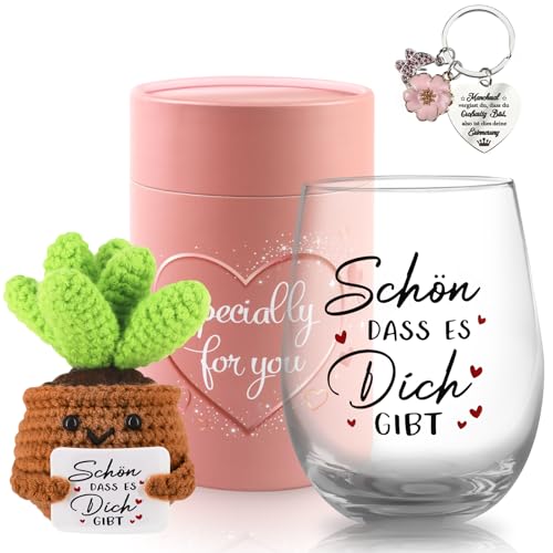 TUZELIYA Geschenke für Freundin - 19oz / 550ml Weingläser Geburtstagsgeschenk für Frauen - Personalisierte Geschenke für Beste Freundin - Dankeschön Geschenk - Geschenkideen für Frauen Kollege Mama