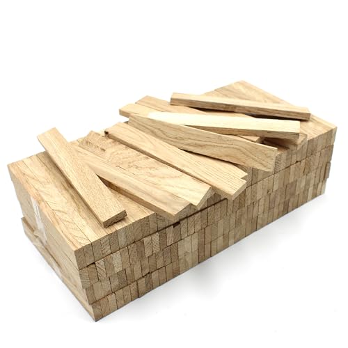 VmG-Store 80x Holzleiste 22x8x160mm Eiche lose Bastelklötzchen zum Basteln Bastelstäbe (Eiche 22x8mm)