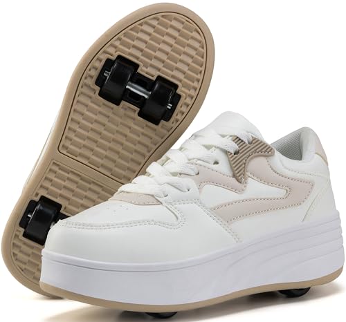 ANEFUN Rollschuhschuhe für Kinder Jungen Mädchen Sneakers mit abnehmbaren Rädern Sportschuh