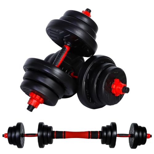 CCLIFE Hanteln Set 2er Kurzhanteln Langhanteln verstellbar Hantelset 20kg professionell Dumbbell mit Verbindungsstahlrohr Gewichten