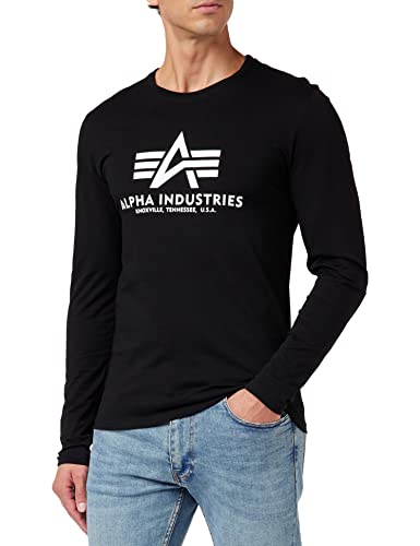Alpha Industries Herren Basic T-LS Longsleeve T-Shirt, Black, M