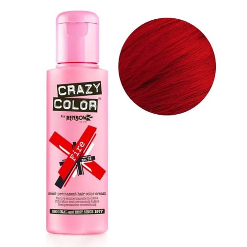 Renbow Crazy Color Semi-Permanent Hair Color Dye fire 56 - 100 ml, 1er pack (1 x 115 g)