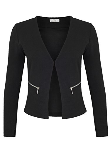 DANAEST Damen Blazer mit Taschen (382), Farbe:Schwarz, Kostüme & Blazer für Damen:38 / M