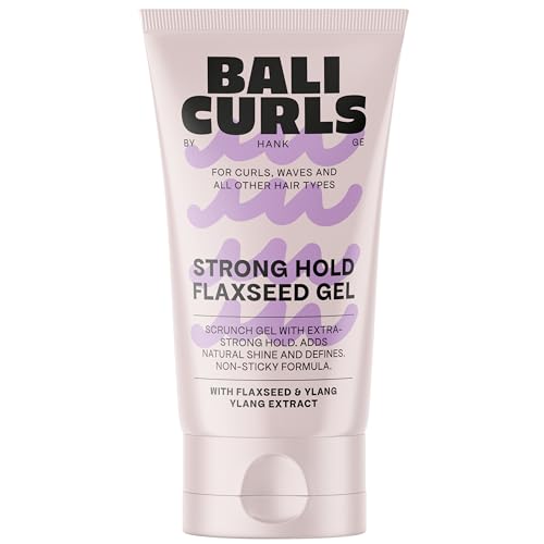 BALI CURLS Strong Hold Flaxseed Gel – Extra starkes Scrunch-Gel für definierte Locken – Langanhaltender Halt & natürlicher Glanz – Curly Method geeignet – 150 ml