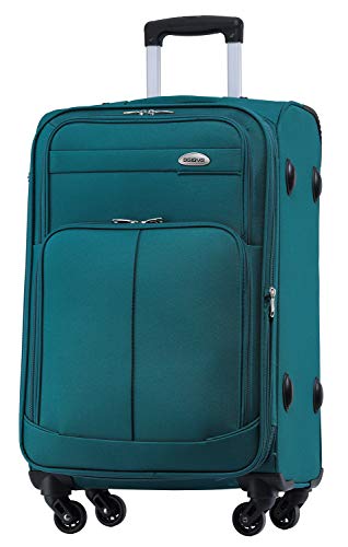 BEIBYE 4 Rollen Reisekoffer .Stoffkoffer Handgepäck Kindergepäck Gepäck Koffer Trolley Set-XL-L-M (Turquoise, M-Handgepäck-54cm)