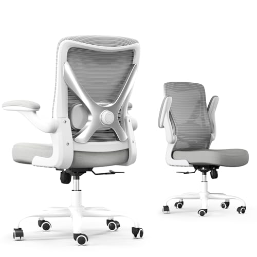 TRALT Ergonomischer Bürostuhl - X-förmiger Computer-Schreibtischstuhl bequem, Gaming-Stuhl, Bürostuhl mit Lendenwirbelstütze, Mesh-Bürostühle, Schreibtischstuhl für Lange Stunden(Graues Silber)