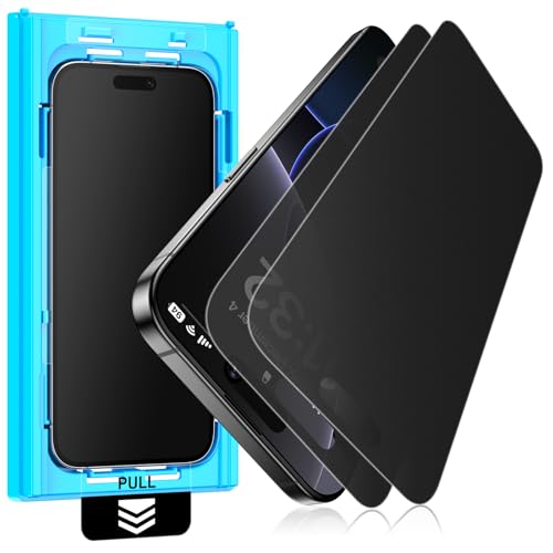Mothca Matt Sichtschutz für iPhone 15 Pro, Anti-Spy Privacy Matte Screen Protector, 9H Sichtschutzfolie Schutzglas Anti-Fingerabdruck (6,1 Zoll- 2 Stück)