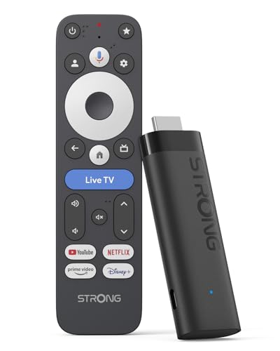 STRONG LEAP-NOVA-X Streaming TV Stick, 4K Ultra HD, Android 14, 32GB Speicher, Dolby Vision & Atmos, HDR10+, Wi-Fi 6, HDMI 2.1, Sprachsteuerung und über 5000 Apps