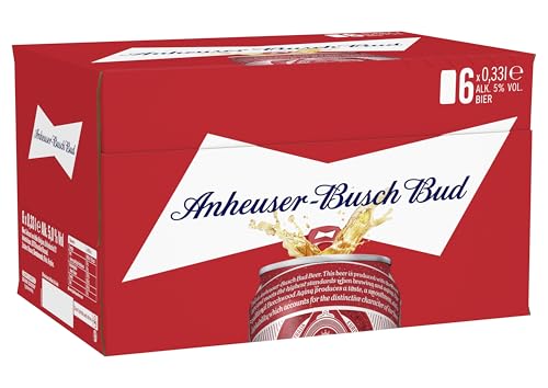 Anheuser-Busch Bud, Premium Lager-Bier, EINWEG, Internationales Lager Bier (6 X 0.33 l)