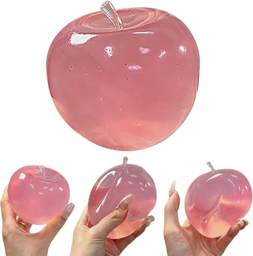 Squeeze Toys Cute Apple Squeeze Toys Moldable Fidget Sensory Soft TPR Stress Relief Toy for Kids Adults Anxiety Relief Party Favors Gifts (A Pink Apple)