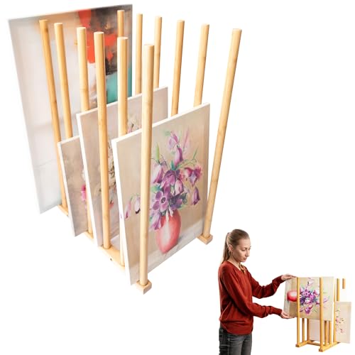 ODOXIA Holz Leinwand Aufbewahrungsregal | Drying Rack zum sicheren Aufbewahren für Kunstwerke | Paint Rack für Galerie, Atelier, Studio, Zuhause, Schule Art Storage Rack