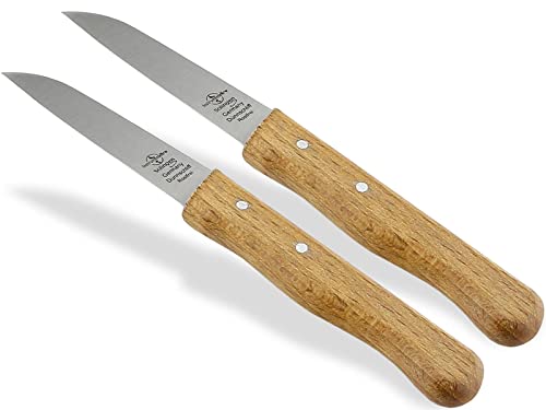 Gemüsemesser 2er Set aus Solingen Obstmesser mit Echt Holzgriff aus Buche