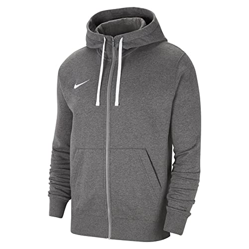 Nike Herren M Nk Flc Park20 Fz Hoodie Sweatshirt, Charcoal Heathr/White/White, M EU